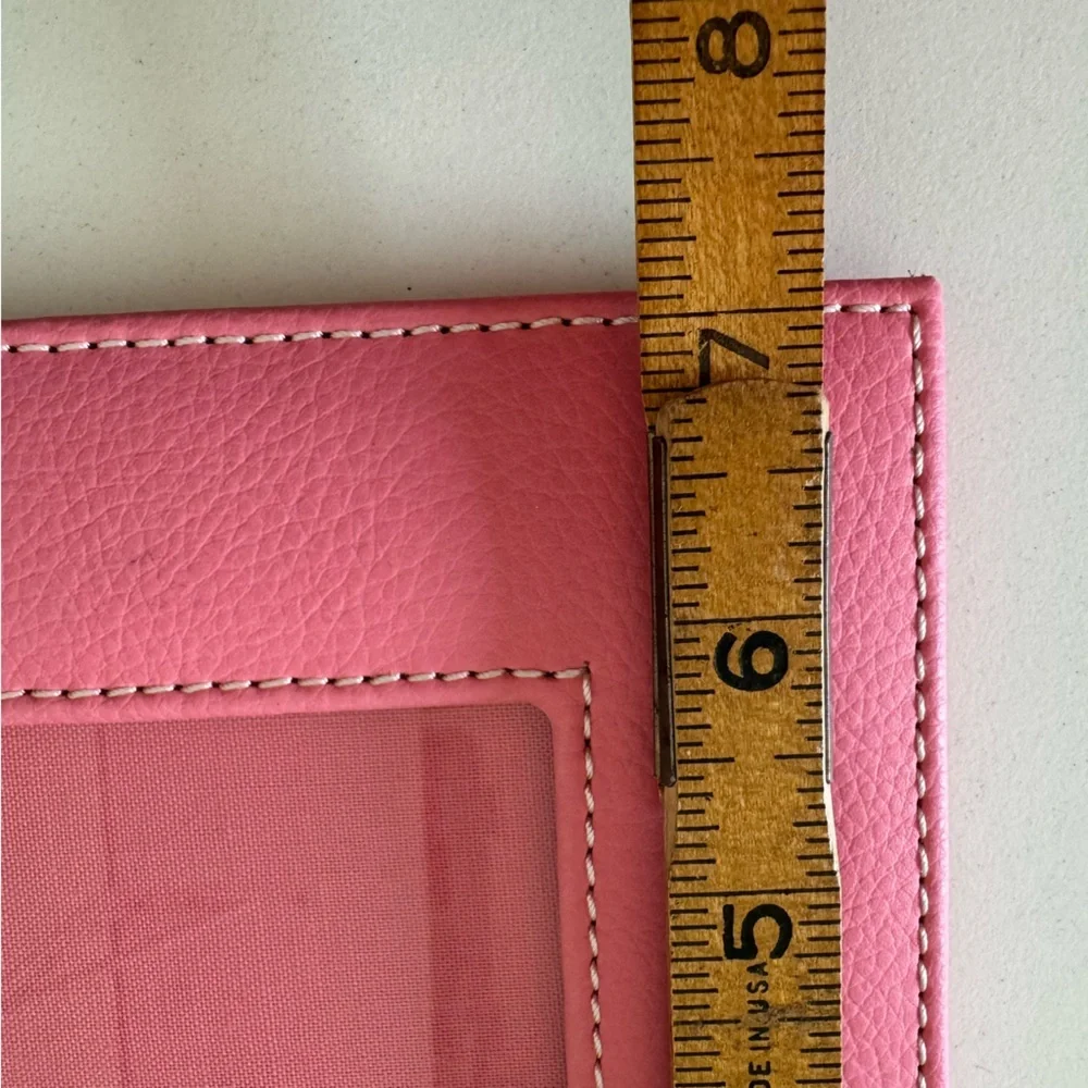Crate&Barrel Barbie Pink Leather Picture Frame NWOT